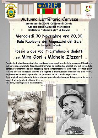 Poesia a due voci tra italiano e dialetti con i poeti miro gori e michele zizzari